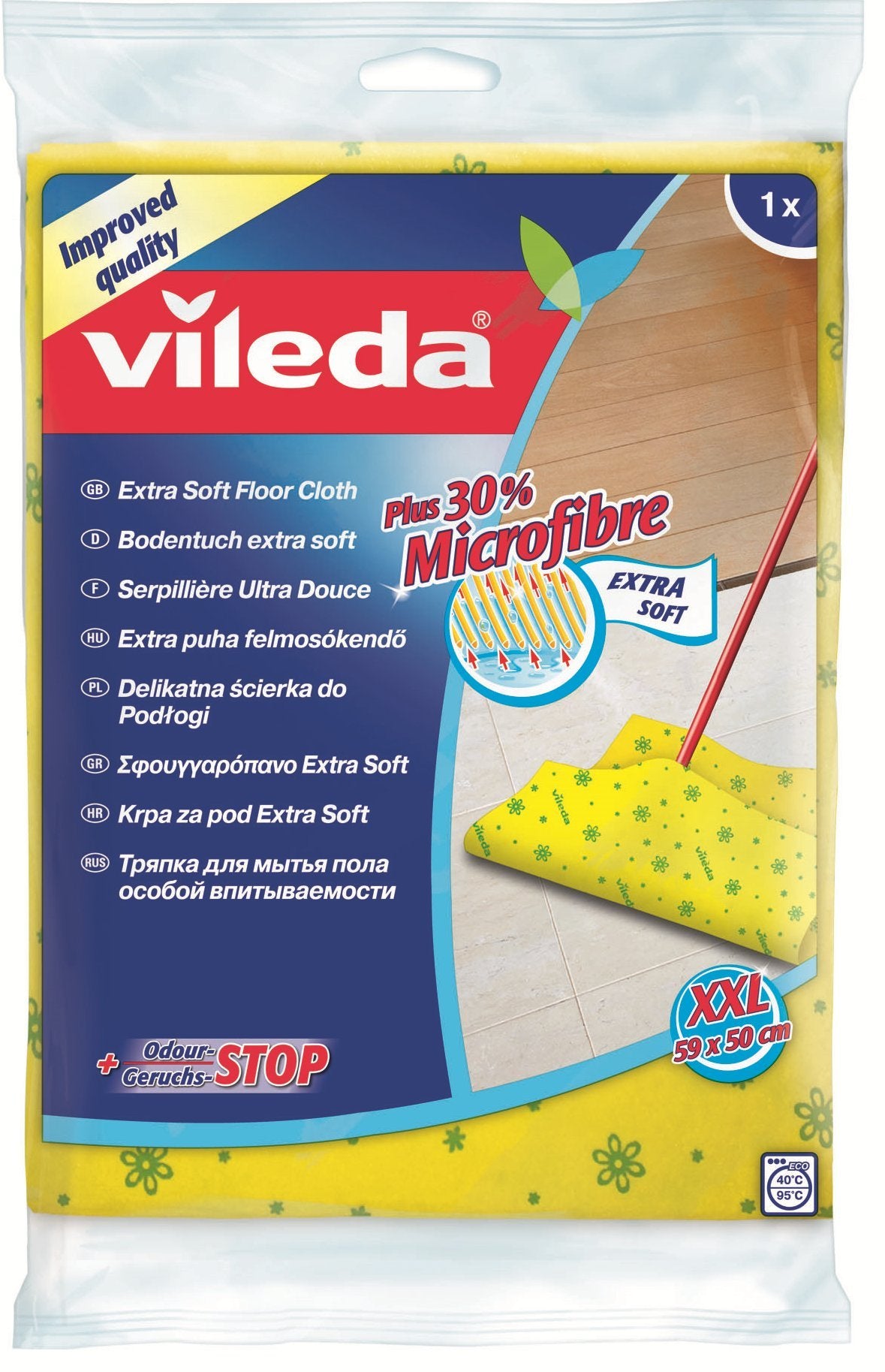 VILEDA 141444 - Panno per Pavimenti Morbido, 30% Microfibra