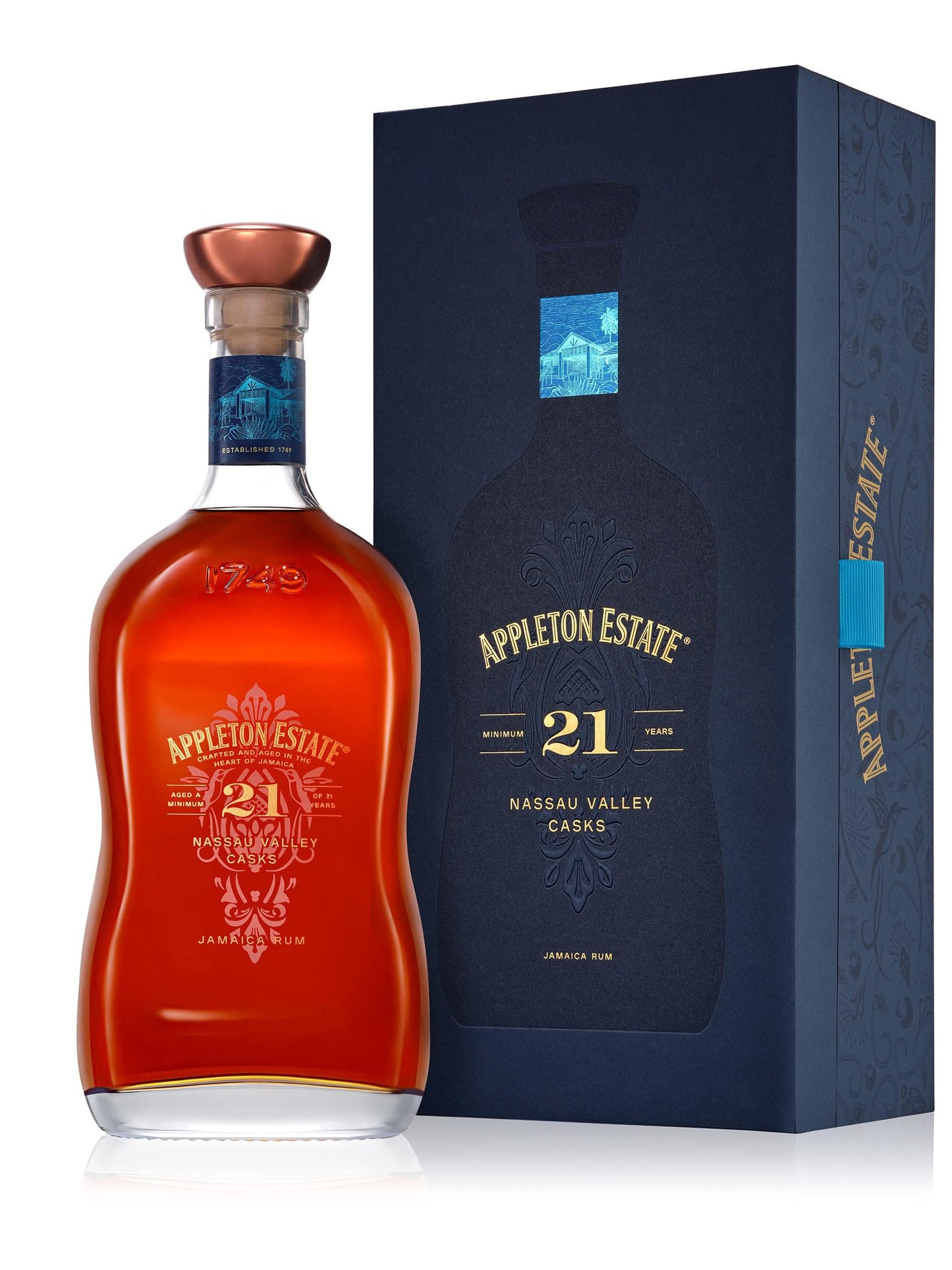 Appleton Estate - Rum Giamaicano Invecchiato 21 Anni, Nassau Valley Casks, Astucciato, 70cl, 43% Vol