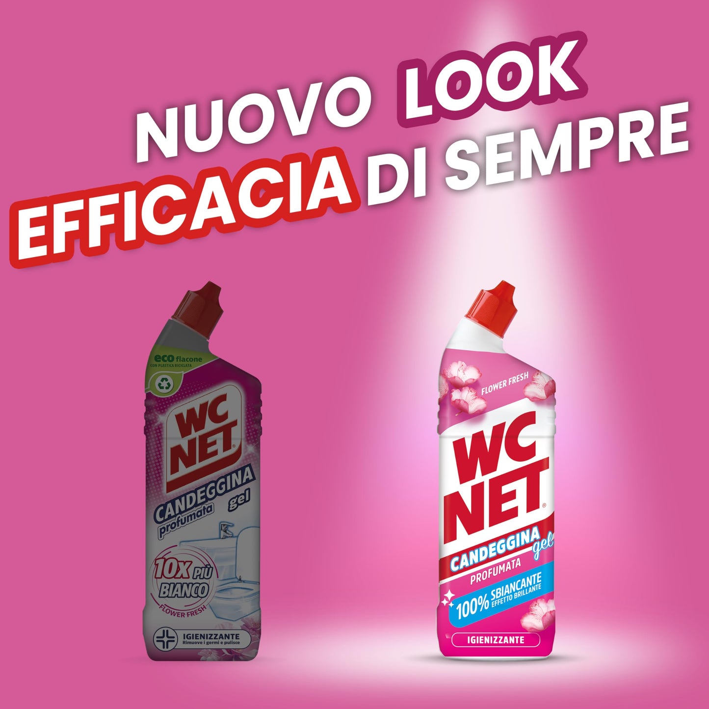 Wc Net Candeggina Gel Profumata, Detergente per Sanitari e Superfici, Azione Sbiancante e Igienizzante, Fragranza Flower Fresh, 700 ml x 12 Confezioni