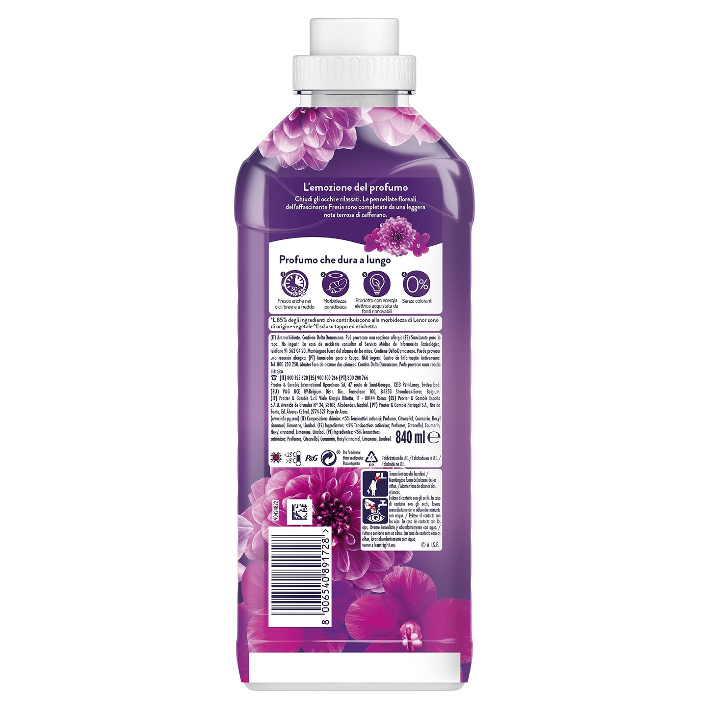 Procter & Gamble Lenor Ammorbidente 40 Lavaggi Ametista Rosa E Note Di Muschio, Offre Una Freschezza Duratura Per Un Letto Fresco Fino A 1 Settimana