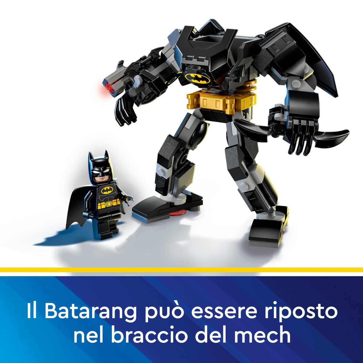 LEGO DC Armatura Mech di Batman, Action Figure Giocattolo da Costruire, Robot Snodabile da Collezione con Minifigure e Batarang, Giochi Creativi per Bambini e Bambine da 6 Anni, Piccolo Regalo 76270