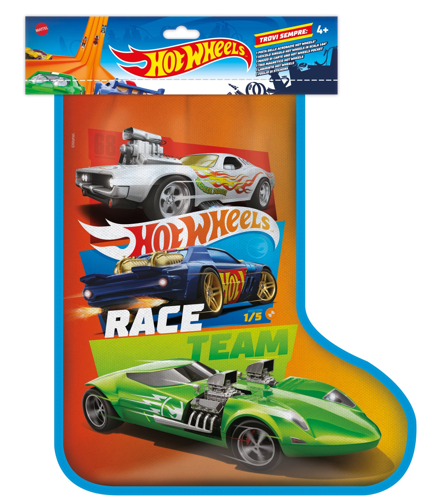 Hot Wheels - Calza 2022 con Macchinina, Pista e Tante Sorprese Incluse, 3+ Anni, HHP80
