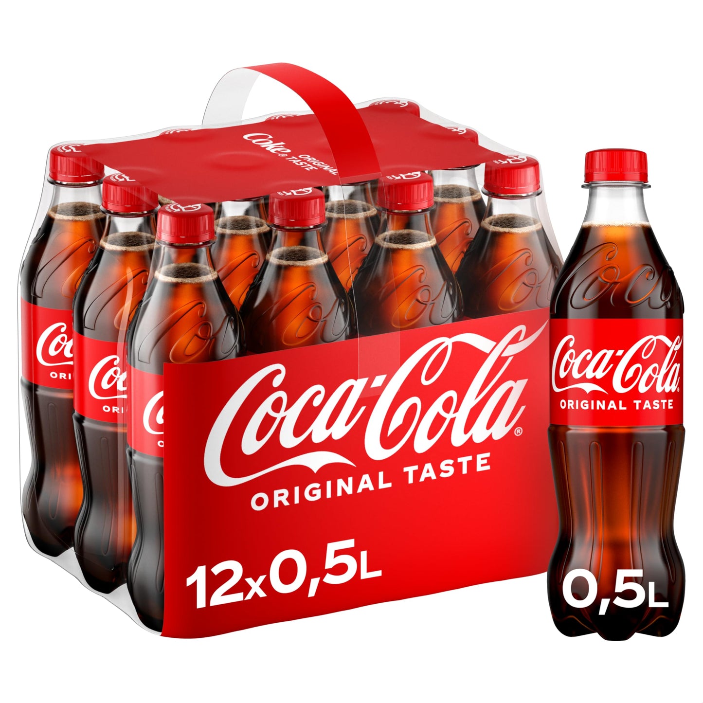 Coca-Cola Classic, puro rinfrescante con inconfondibile sapore Coke in elegante design cult, 12 x 500 ml bottiglia usa e getta