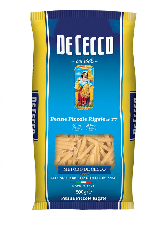 5 x De Cecco Penne Piccole Rigate No. 177 Italian Pasta 500 g