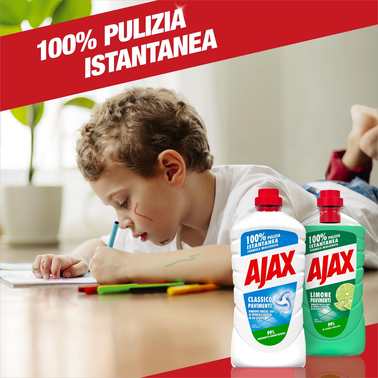 Ajax detersivo pavimenti Classico igiene e freschezza 1, 9 L