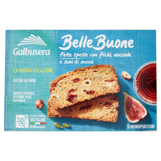 Galbusera Fette Biscottate Colazione Fichi e Nocciole Bellebuone, 200g