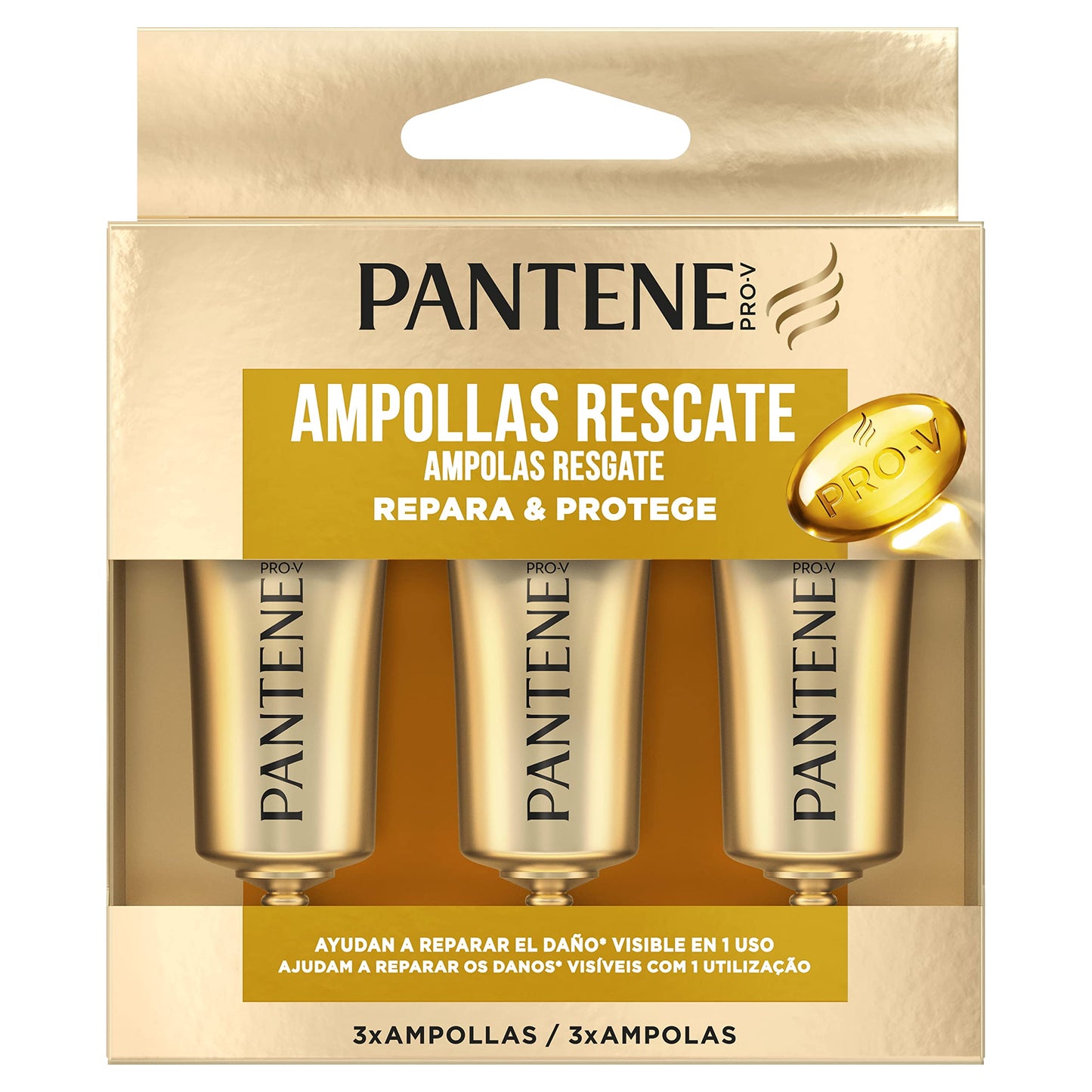 Pantene Pro-V Wonder Ampoules Trattamento Intensivo 1 Minuto per Capelli Danneggiati, 3 x Ampolle da 15 ml