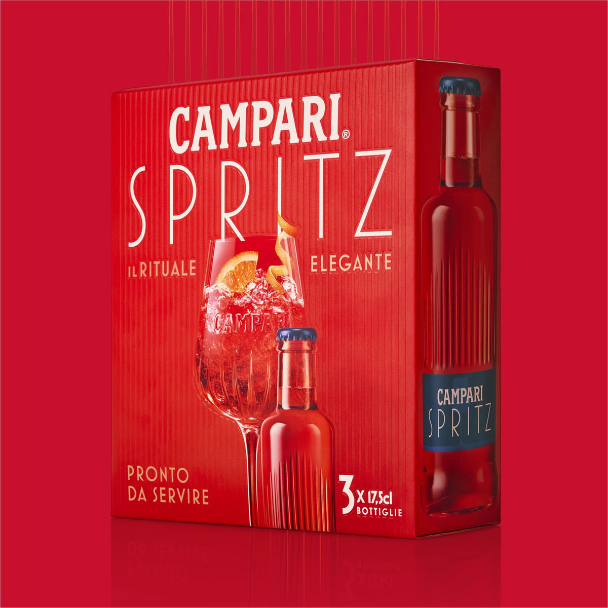 Campari Spritz - Aperitivo Alcolico Pronto da Servire, 3 Bottigliette x 17.5 cl, 10,5% Vol