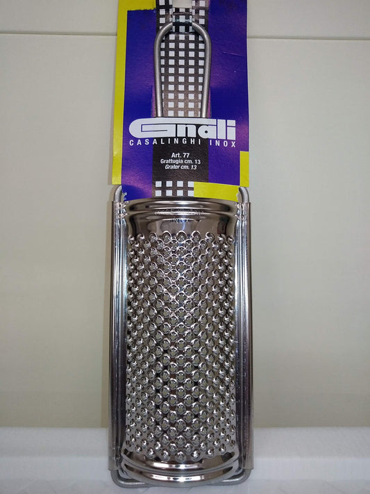 F.Lli Gnali Bacicio Grattugia in Acciaio Inossidabile 18/C di Altissima qualità. Finitura Lucida, con Pratico Appendibile.
