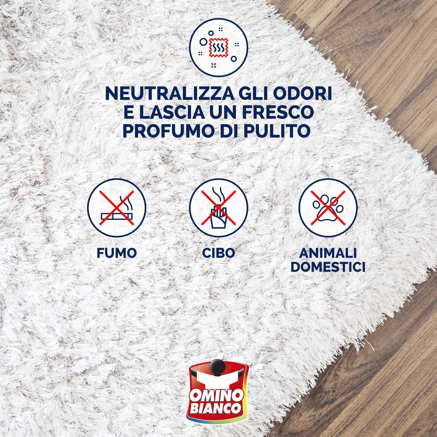 Omino Bianco - Prodotto Specifico per Tappeti e Divani, Pulitore e Detergente per Tessuti con Formula Antiodore, 3 Flaconi x 300 ml