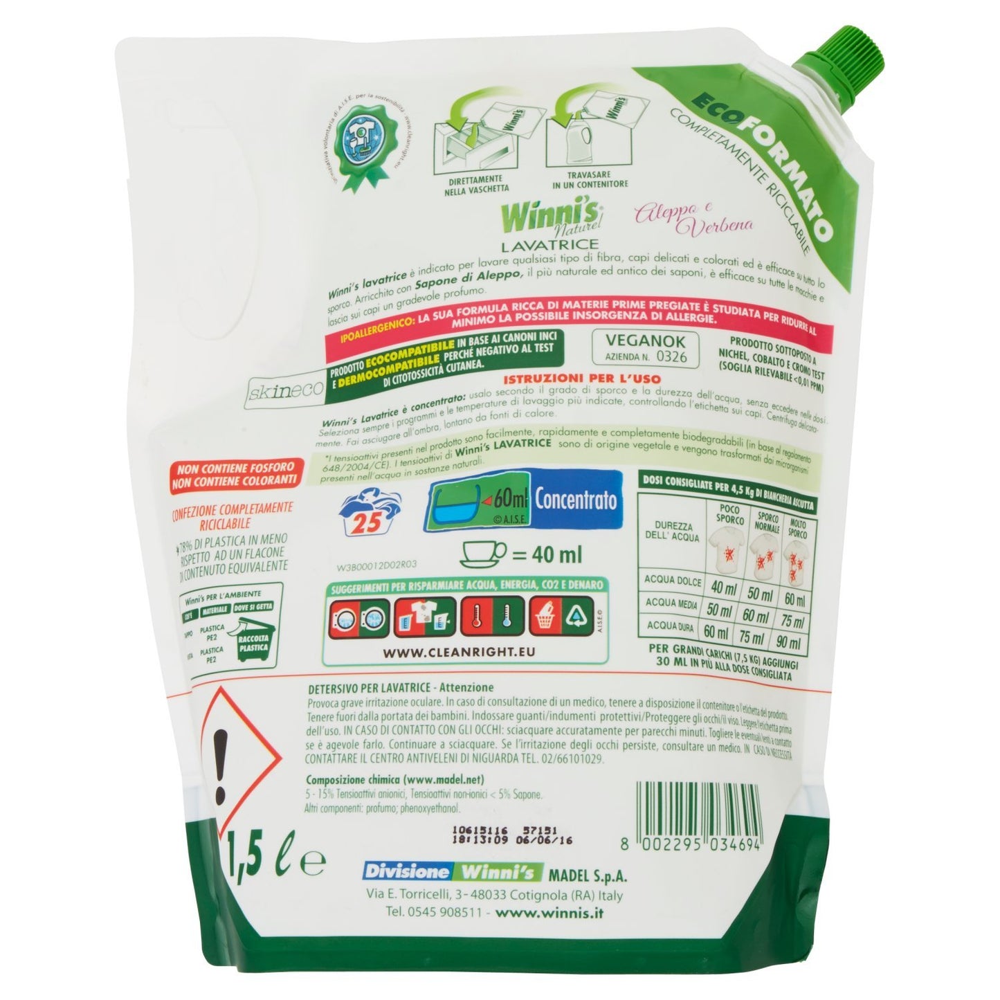 Winnis Lavatrice Ipoallergenico - 25 Lavaggi