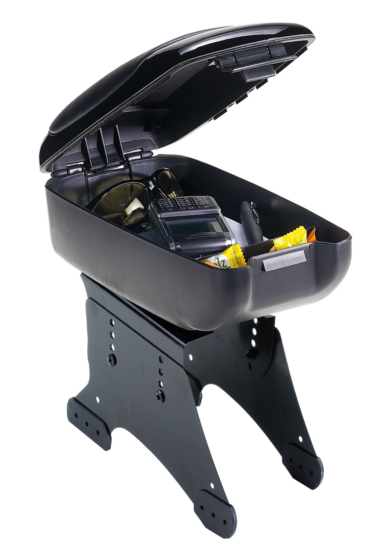 Bottari Bracciolo Portaoggetti e Portabevande per Auto, Fissaggio Semplice, Nero