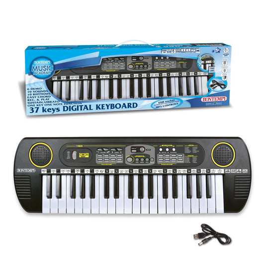 Bontempi- Tastiera 37 Tasti, Multicolore, 54.6 x 5.1 x 17 cm, 12 3780