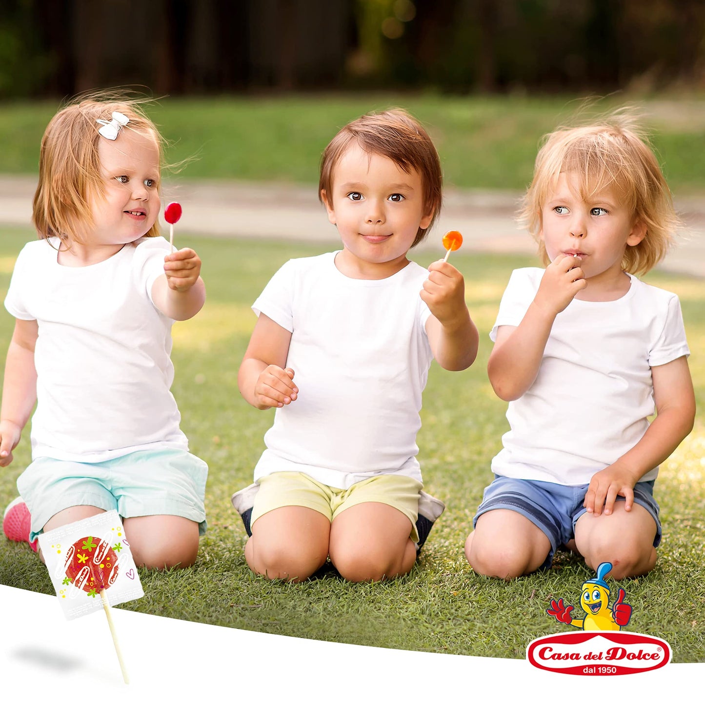 CASA DEL DOLCE Magic Lollies Piatto, Lecca Lecca al Gusto Frutta, Box da 200 Pezzi, Incartati Singolarmente, Senza Lattosio e Glutine, Idee Regalo per Feste