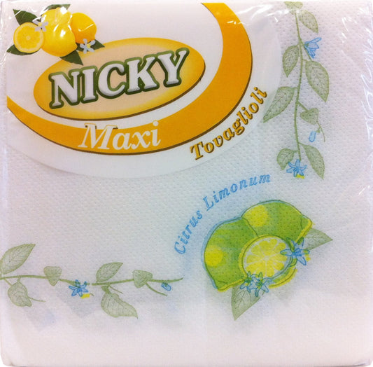 24 x NICKY Tovaglioli Maxi Profumati Al Limone 35 PEZZI