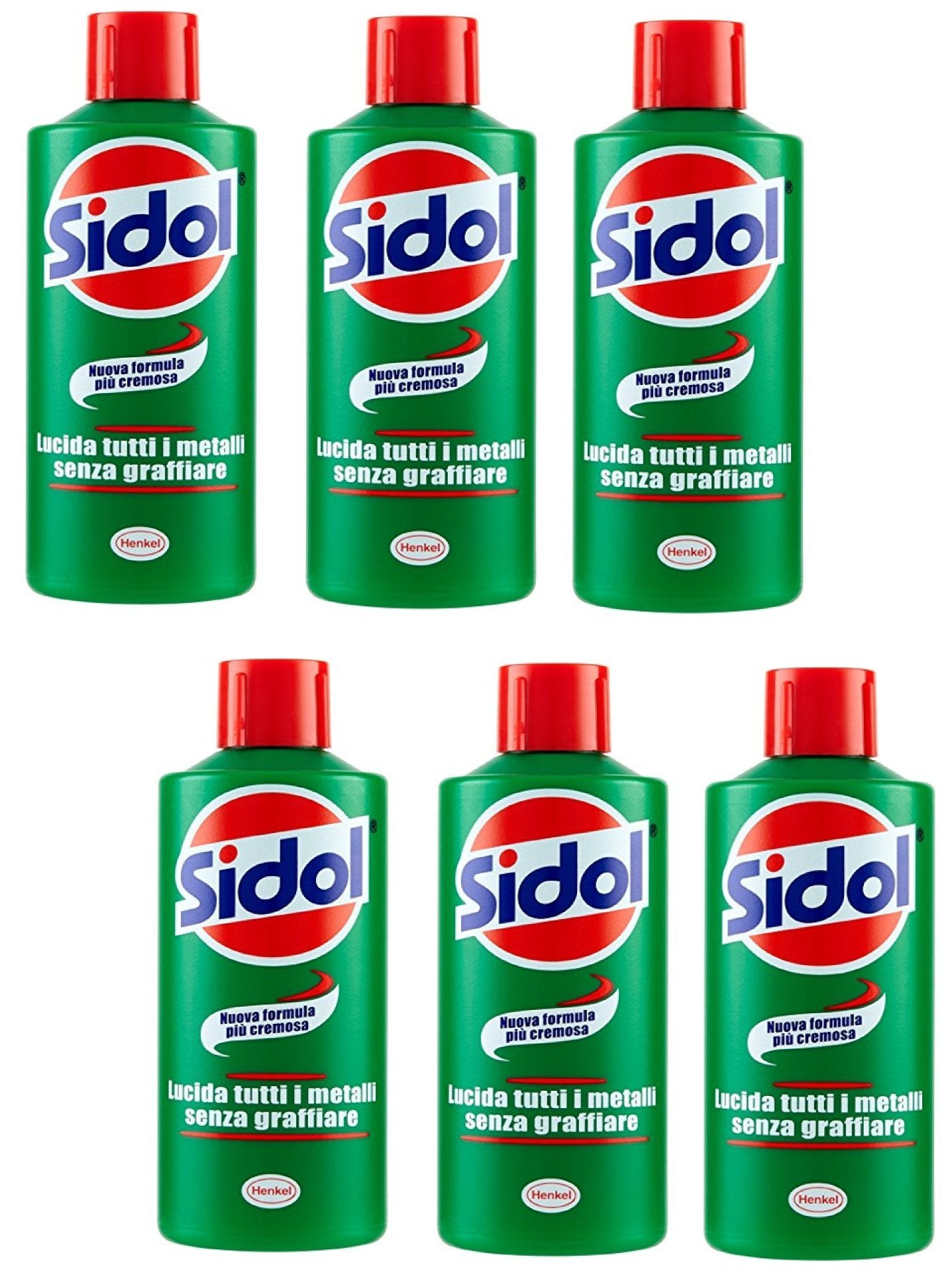 6 x Sidol Lucida Tutti i Metalli Senza Graffiare 150ml