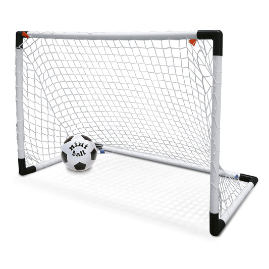 Mondo Toys - Goal Post Mini - Set 1 Porta da Calcio per Bambini con Rete - Pallone Mini Ball INCLUSO - colore bianco / nero - 18017