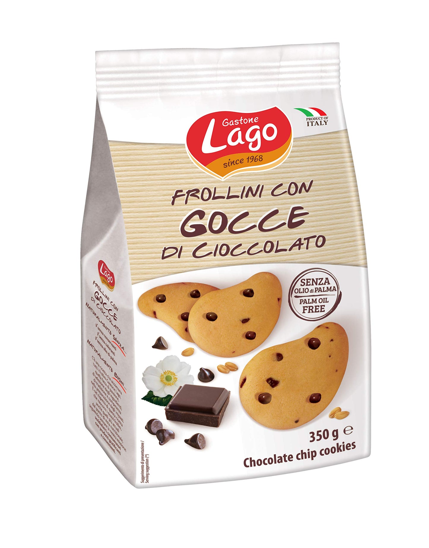 Biscotti frollini con gocce di cioccolata 5 confezioni da 350 gr