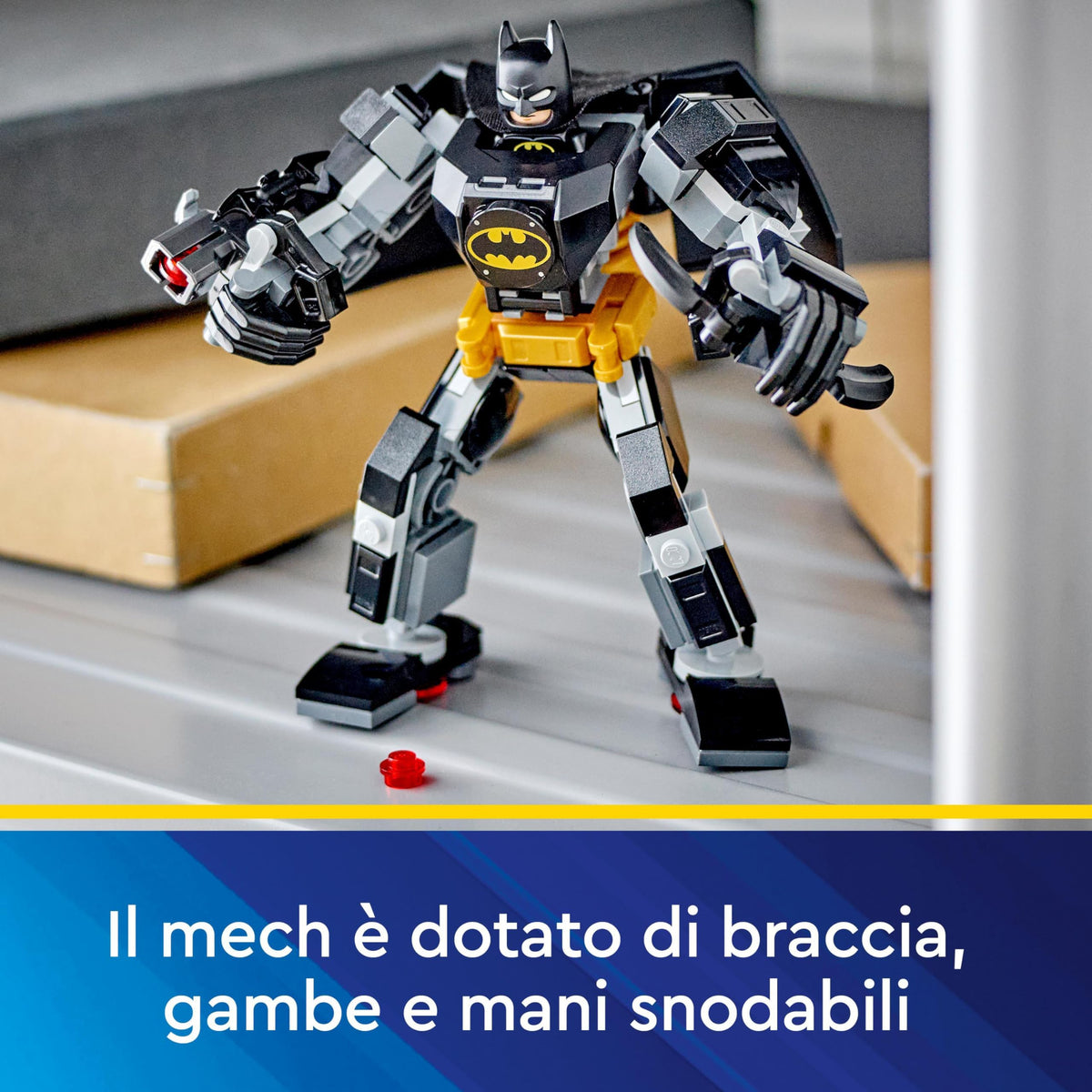 LEGO DC Armatura Mech di Batman, Action Figure Giocattolo da Costruire, Robot Snodabile da Collezione con Minifigure e Batarang, Giochi Creativi per Bambini e Bambine da 6 Anni, Piccolo Regalo 76270