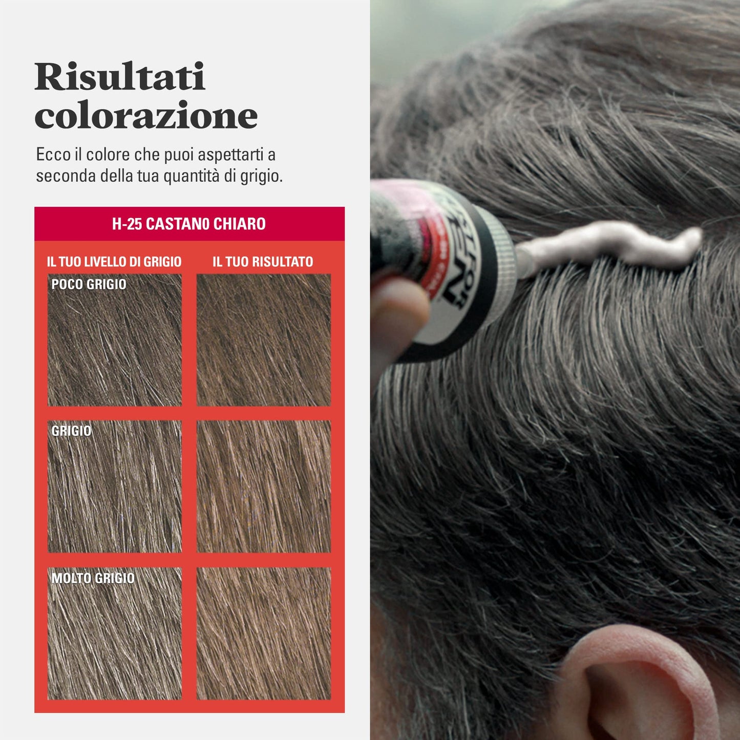 Just For Men Colorante In Gel, Tinta Semipermanente Per Capelli Uomo, Senza Ammoniaca, Con Cheratina E Vitamina E, Colore Castano Chiaro, H25