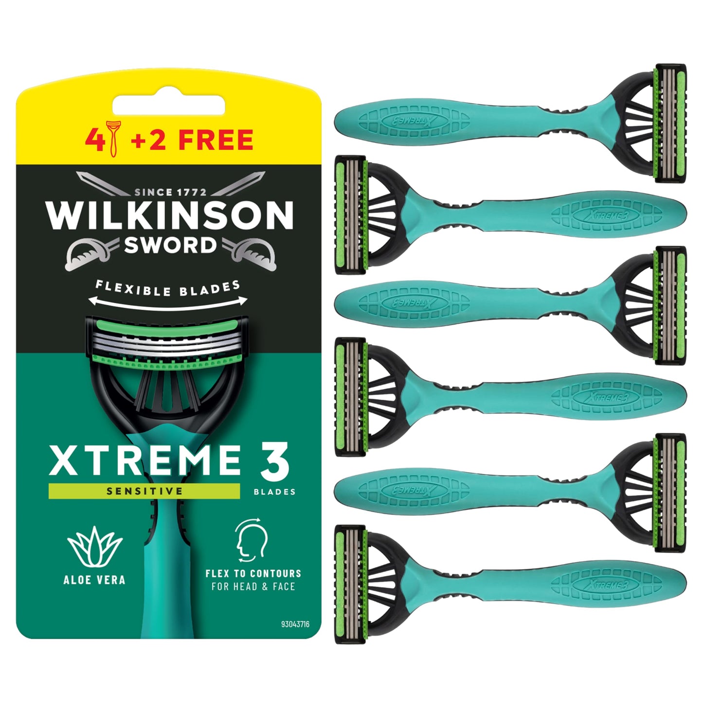 Wilkinson Sword Xtreme 3 Sensitive - Confezione da 4+2 rasoi usa e getta uomo