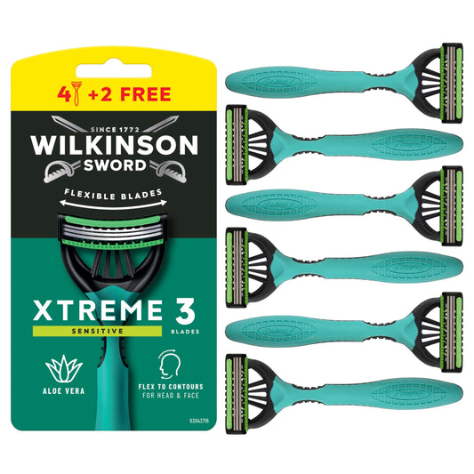 Wilkinson Sword Xtreme 3 Sensitive - Confezione da 4+2 rasoi usa e getta uomo