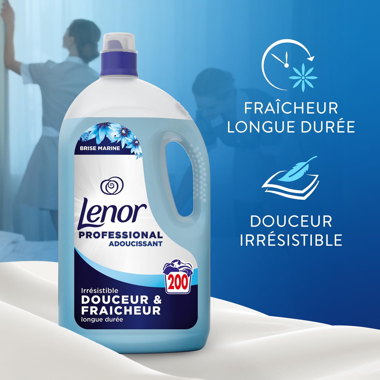Lenor Professional Brezza Marina Potenziatore Per Vestiti/Ammorbidente Per Vestiti 200 Lavaggi, 4 l, Morbidezza E Freschezza Irresistibili Progettate Per Professionisti