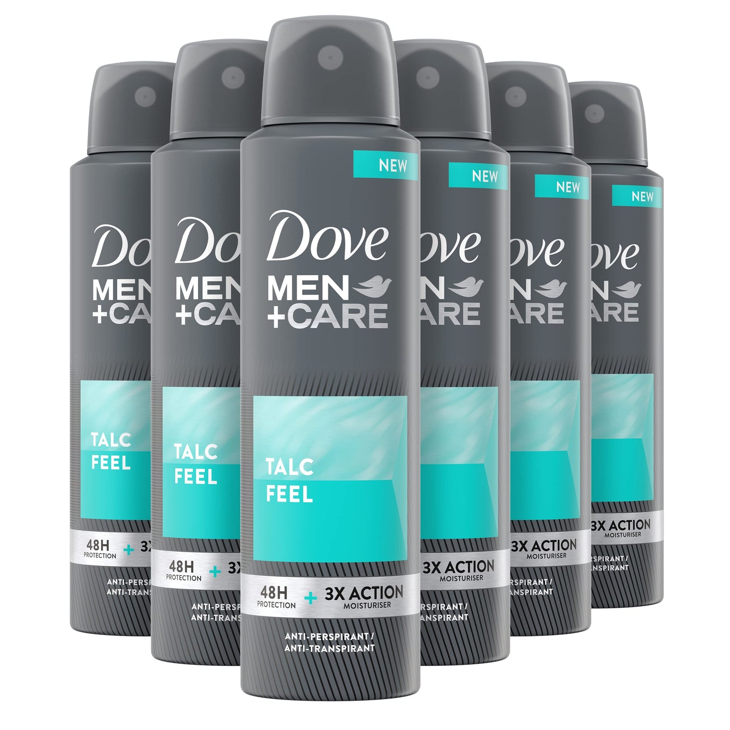 Dove Men+Care Deodorante Spray Sport Active, con 1/4 di Crema Idratante, Deodorante Uomo Antitraspirante Senza Alcol, Aiuta a Ridurre le Irritazioni, Fino a 48 Ore di Protezione, 6 pezzi da 150 ml