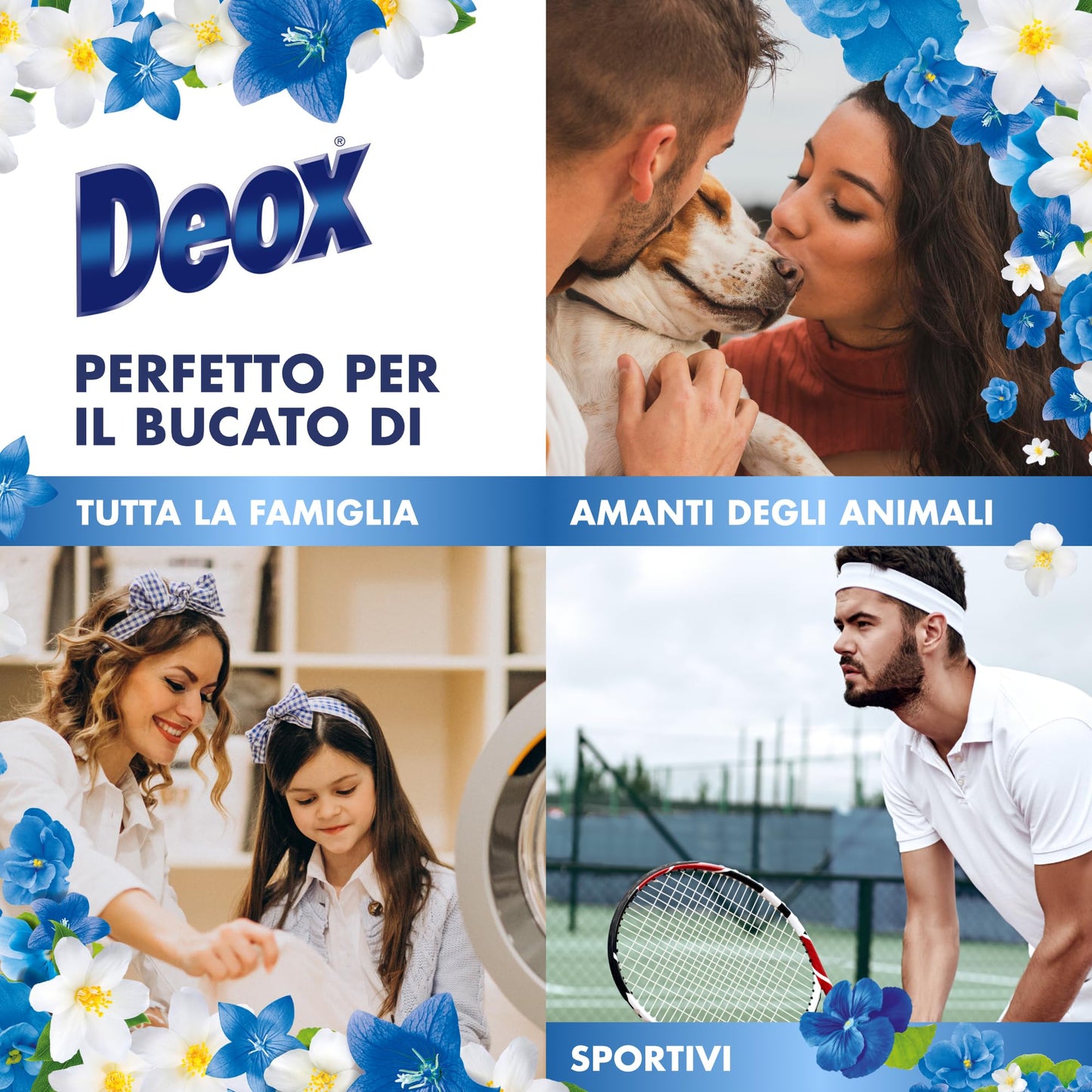 Deox Ammorbidente Concentrato, 280 Lavaggi, Fiori di Primavera, Ecoformato, 4 x 1400 ml