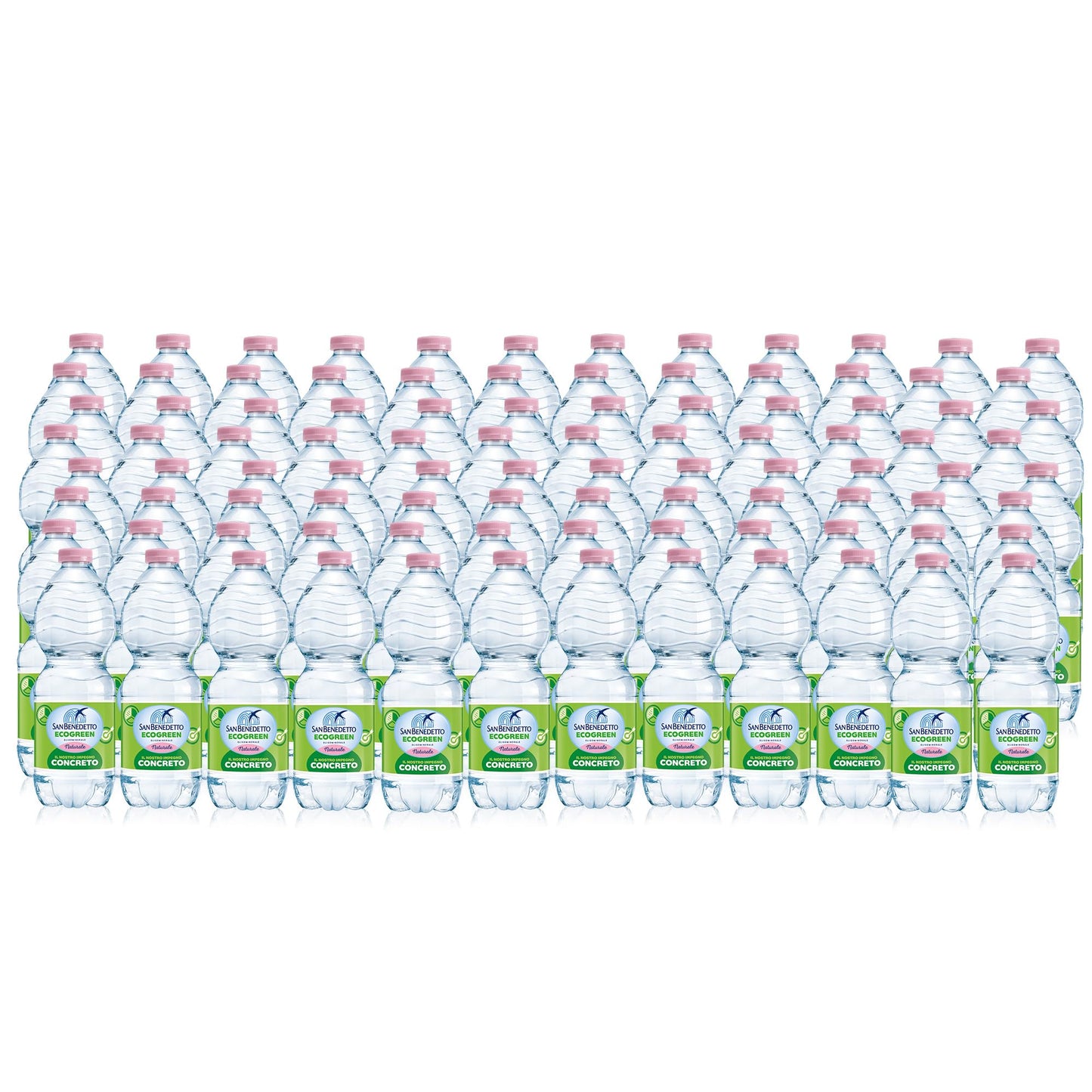 Acqua Minerale San Benedetto Ecogreen, 96 Bottiglie da 0,5L, Acqua Oligominerale Naturale, Dissetante e Pura, Fonte Benedicta