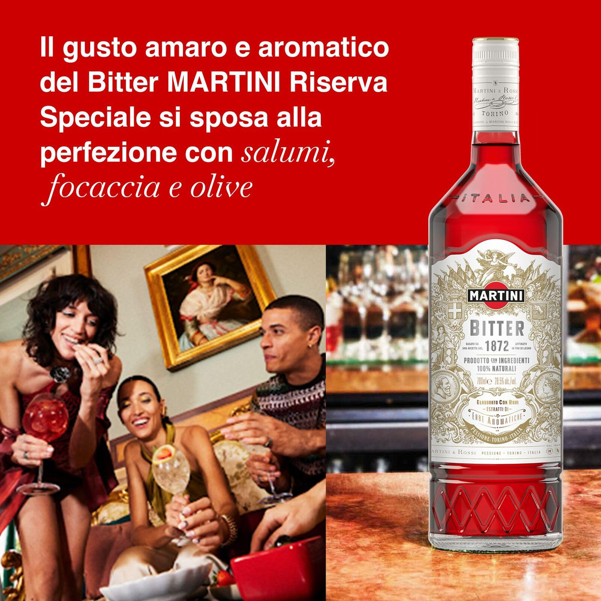 MARTINI Riserva Speciale Bitter Aperitivo, 28,5% ABV, 70cl / 700ml, Liquore Infuso con Rari Prodotti Botanici
