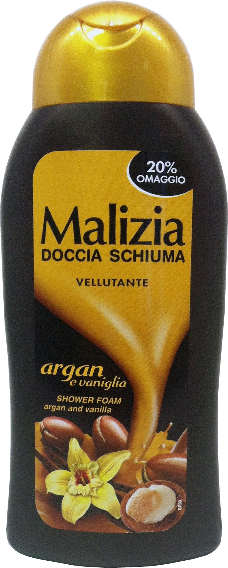 12 x MALIZIA Doccia Schiuma Vellutante Argan E Vaniglia 300 Ml