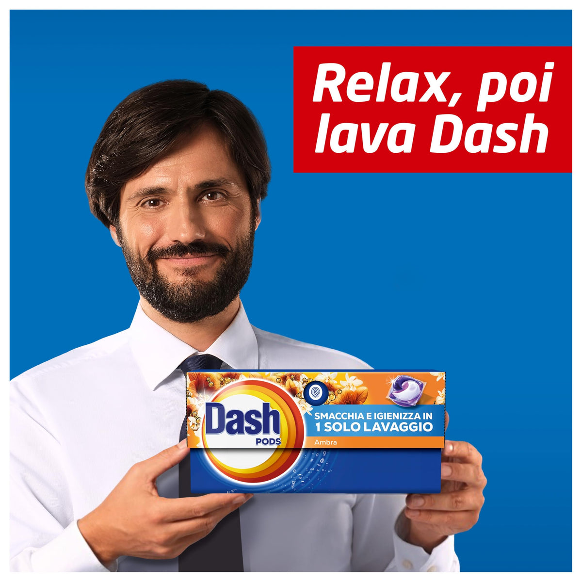 Dash Pods Detersivo In Capsule, 30 Lavaggi, Ambra, Rimuove le Macchie, Igienizza, Dona Freschezza, Brillantezza Per I Capi