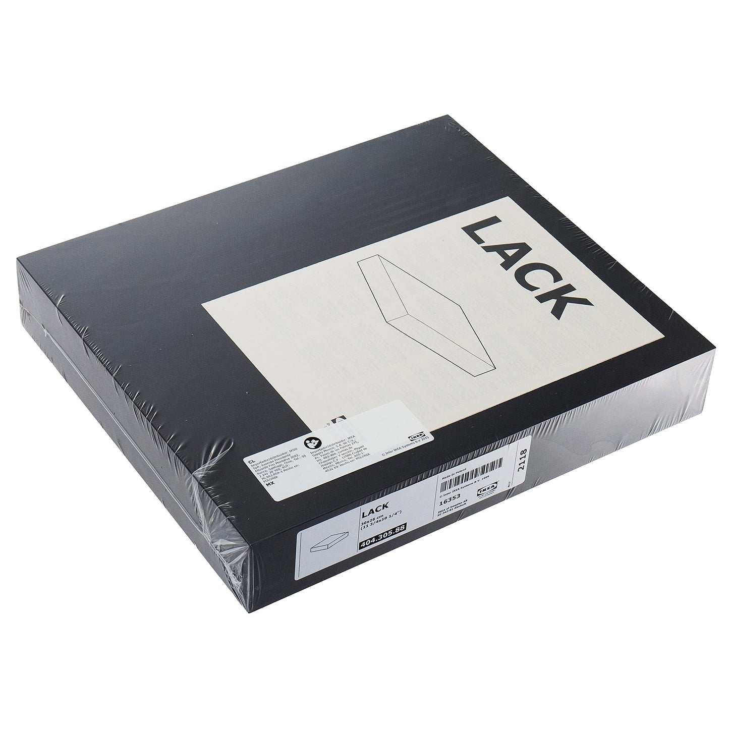Ikea Lack 404.305.88 - Mensola da parete per comodino, 30 x 26 x 5 cm, montaggio invisibile, 2 pezzi, colore: Nero/Marrone