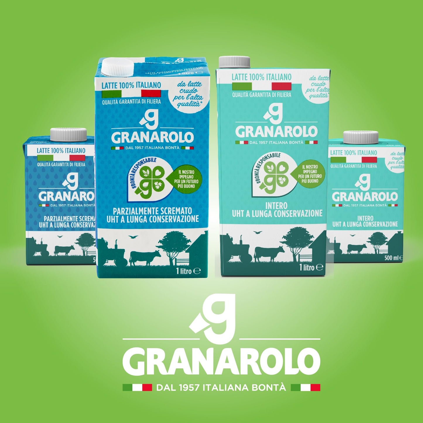 Granarolo, Latte UHT Scremato da 500ml, 12 Confezioni di Latte 100% Italiano, a Lunga Conservazione Grazie al Trattamento UHT, Senza Grassi, Made in Italy