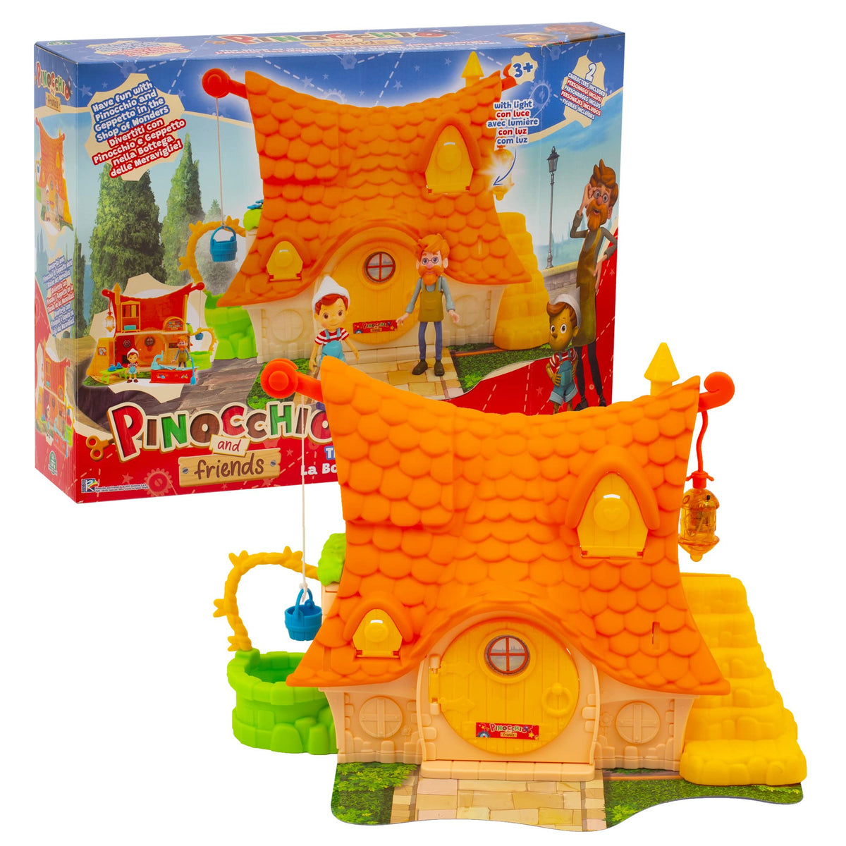 Giochi Preziosi Pinocchio - Playset Con Doppia Ambientazione La Casa E Il Negozio Di Giocattoli Di Geppetto Con 2 Personaggi Inclusi, Per Bambini A Partire Dai 3 Anni, PNH05000
