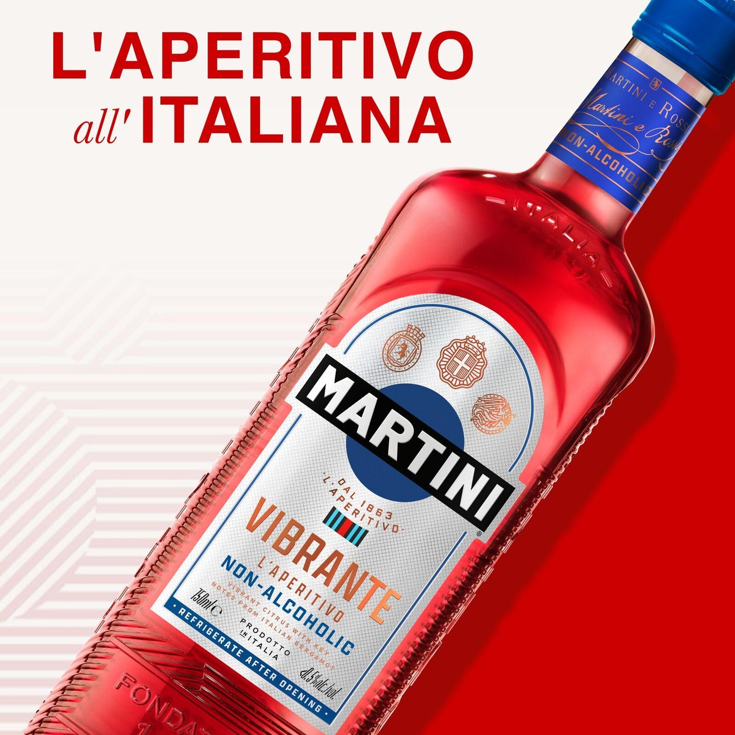 MARTINI Vibrante, 75cl / 750ml, Aperitivo Analcolico Infuso con Erbe Botaniche