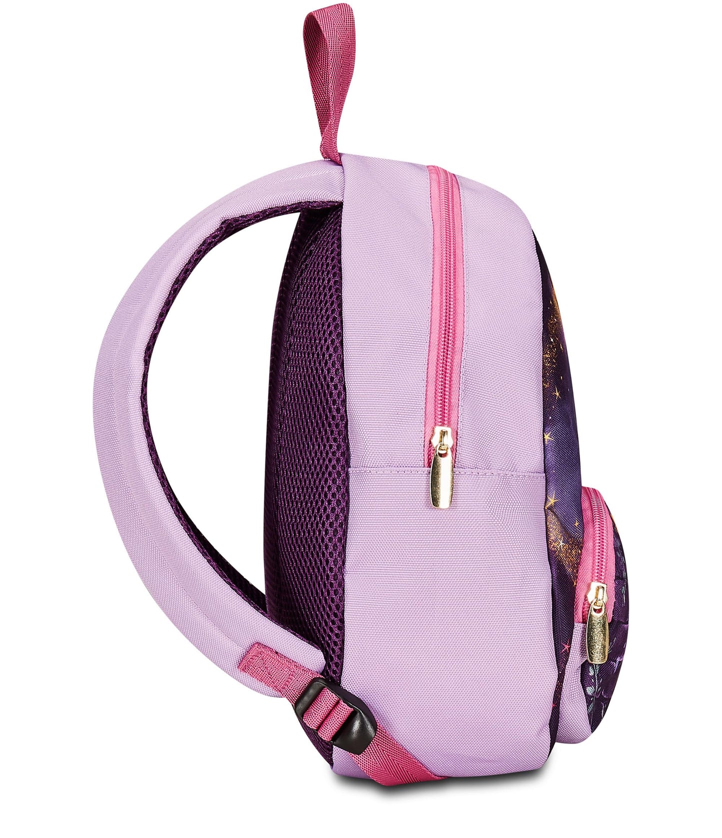 Disney Zaino Asilo Small, WISH, Lilla - Tasche Laterali Porta Borraccia, Tasca Frontale, Zainetto Asilo Bambina - Zaino Scuola Kid - Principesse Disney