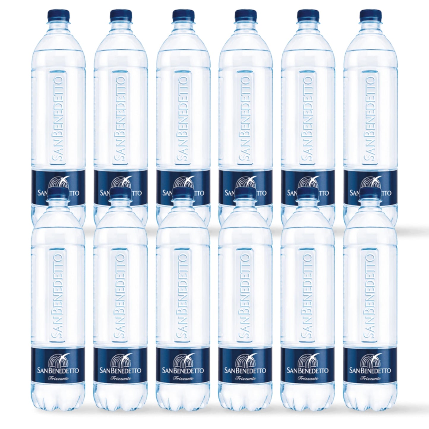 Acqua San Benedetto Tower Frizzante 1l | Acqua Minerale Frizzante Tower Icon Fonte Benedicta | Confezione da 12 Bottiglie di PET da 1000ml