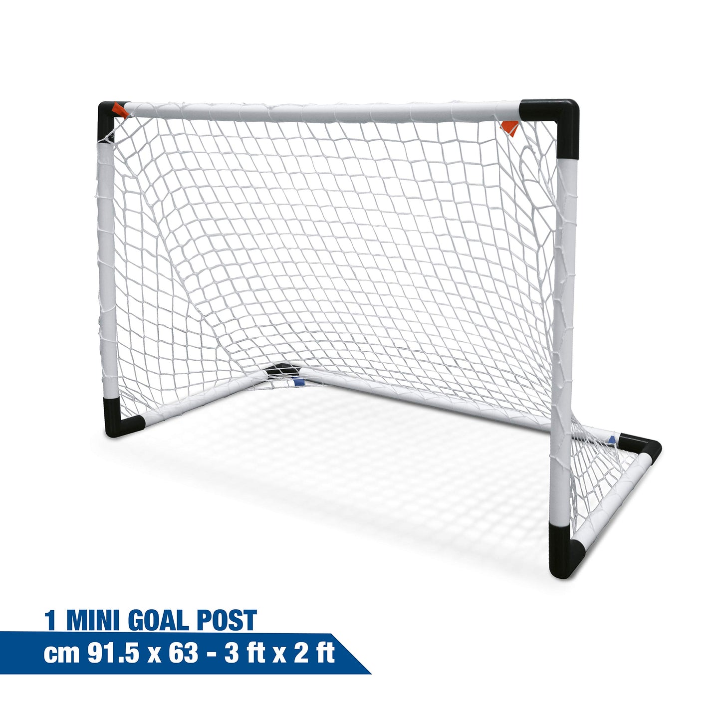 Mondo Toys - Goal Post Mini - Set 1 Porta da Calcio per Bambini con Rete - Pallone Mini Ball INCLUSO - colore bianco / nero - 18017