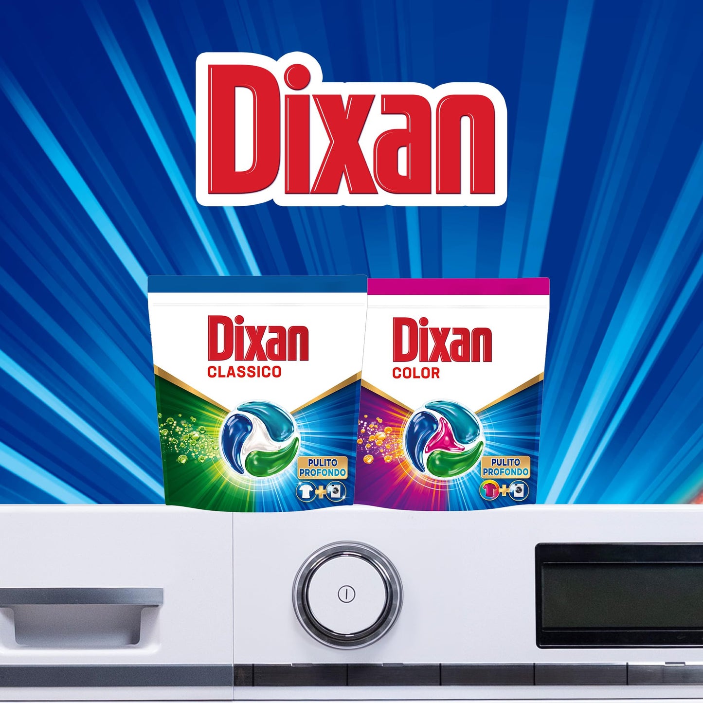 Dixan DISCS 4in1 Classico Detersivo Lavatrice (40 Lavaggi), Capsule Lavatrice per una Pulizia Profonda del Bucato e Freschezza Igienica per la Lavatrice, Rimuove le Macchie da 20°C