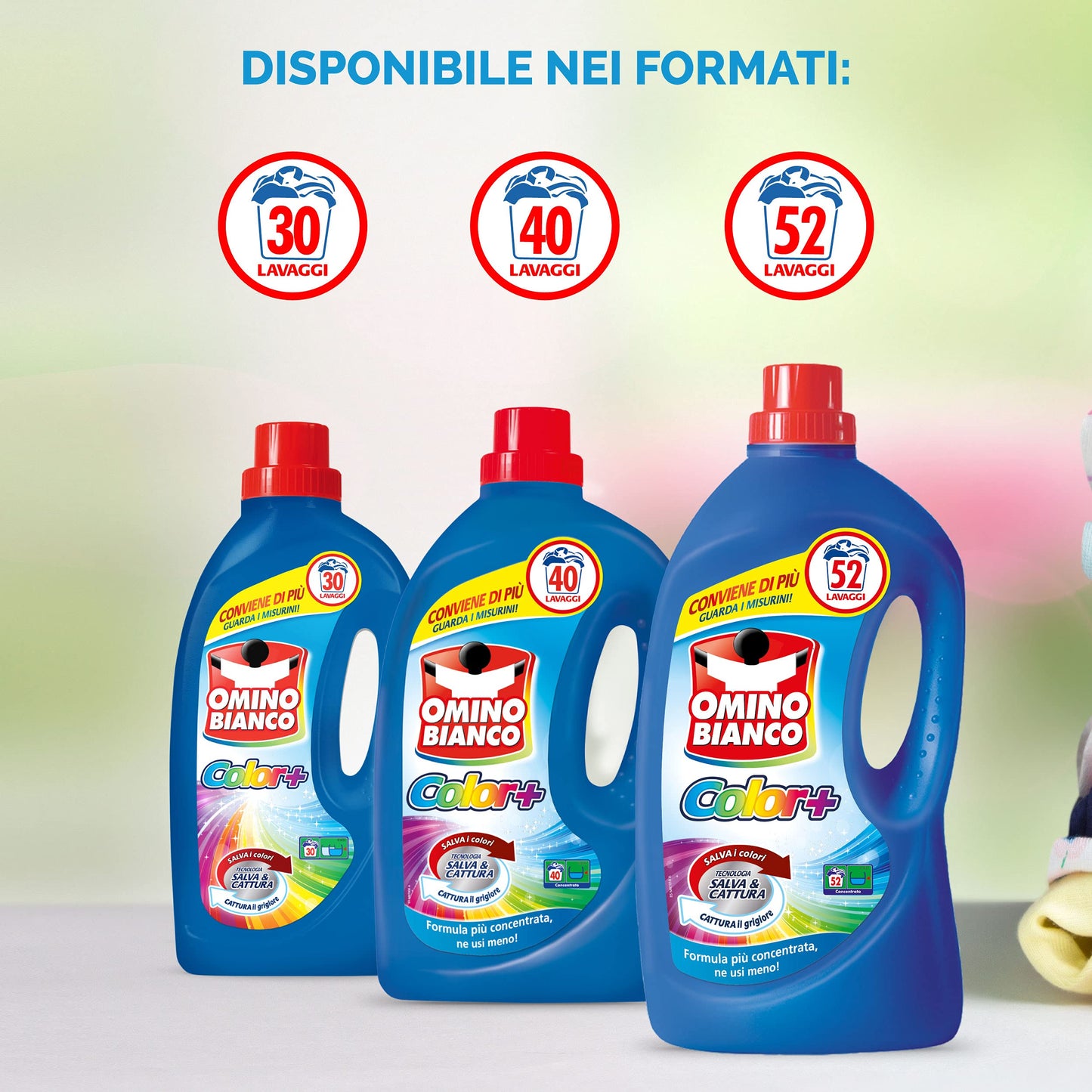 Omino Bianco - Detersivo Lavatrice Liquido Color+, 240 Lavaggi, Specifico per Capi Colorati, Tecnologia Salva i Colori e Cattura il Grigiore, 2000 ml x 6 Confezioni