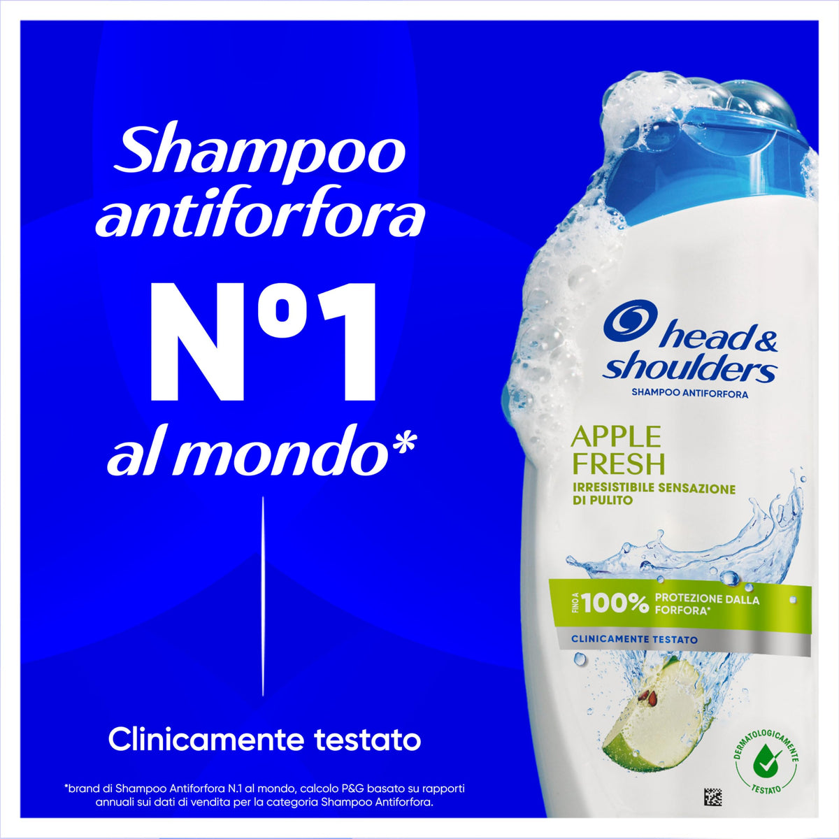 Head & Shoulders Apple Fresh Shampoo Antiforfora 250ml Formato Convenienza X6. Uso Quotidiano. Fino al 100% Protezione dalla Forfora, Clinicamente Testato. Per Tutti i Tipi di Cute e Capelli