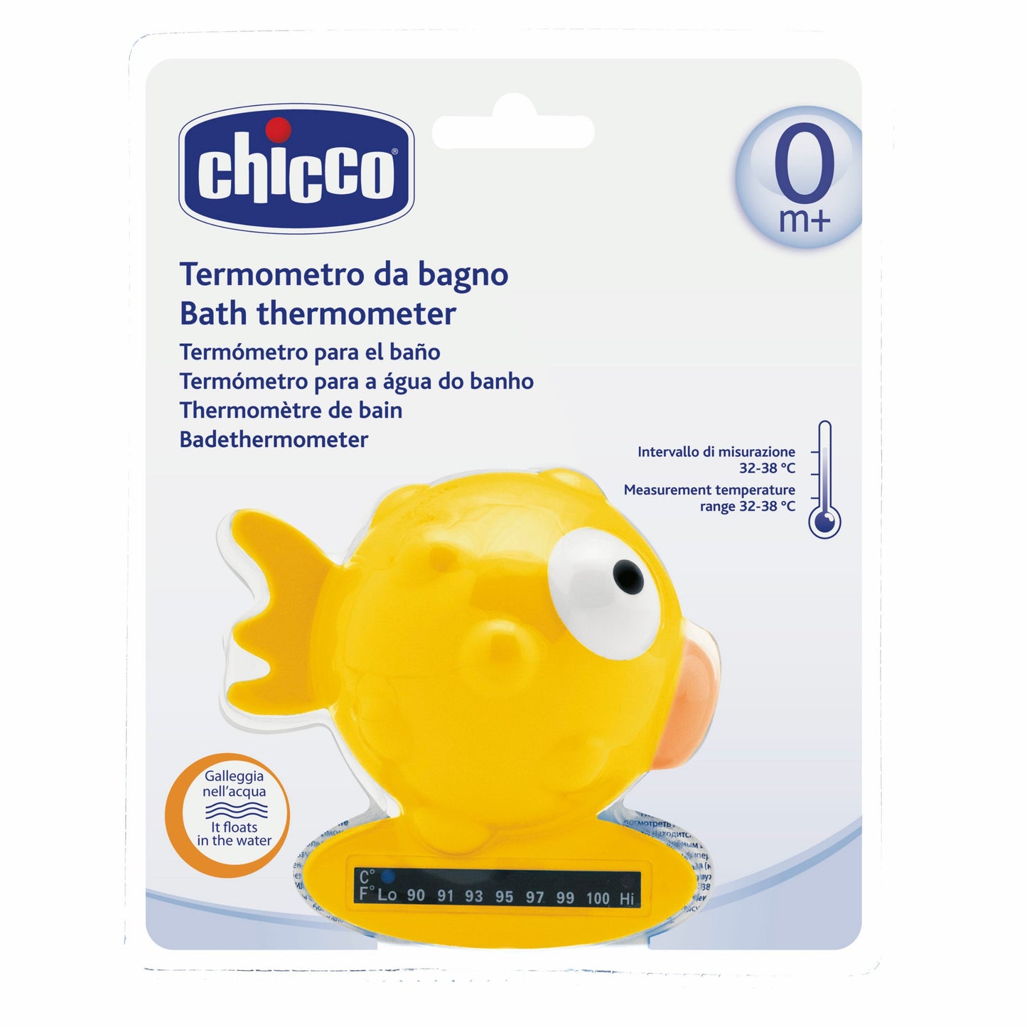 Chicco Termometro da bagno, forma di pesce, 0+ mesi