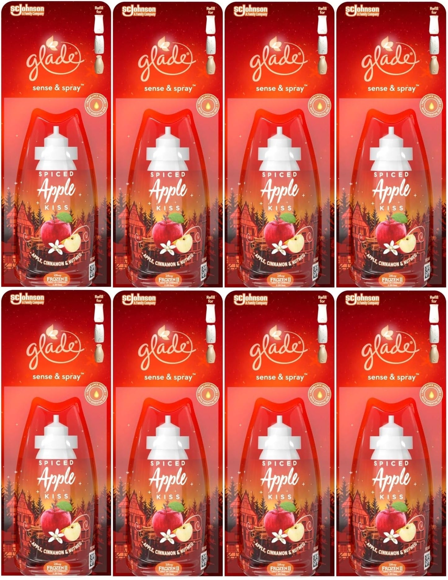 Glade Sense and Spray Refill 18 ml, ispirate a Disney Frozen 2 – Spiced Apple Kiss, confezione da 8