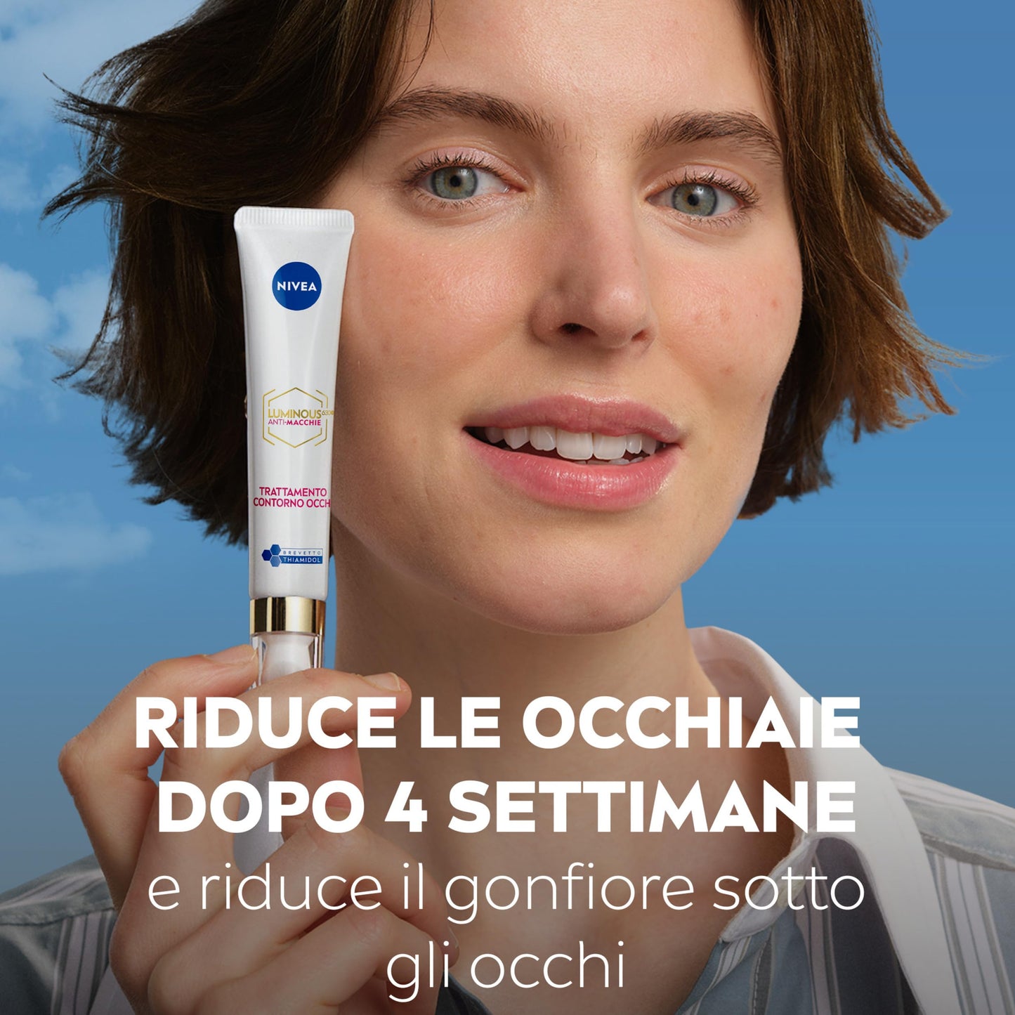 NIVEA Luminous630 Anti-Macchie Trattamento Crema Contorno Occhi 15 ml, Contorno occhiaie, macchie, rughe e borse sotto gli occhi, con Acido Ialuronico e Thiamidol brevettato