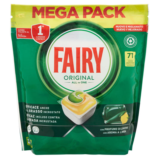 Fairy Originale Tutto In Uno Capsule Lavastoviglie Limone, 71 Capsule