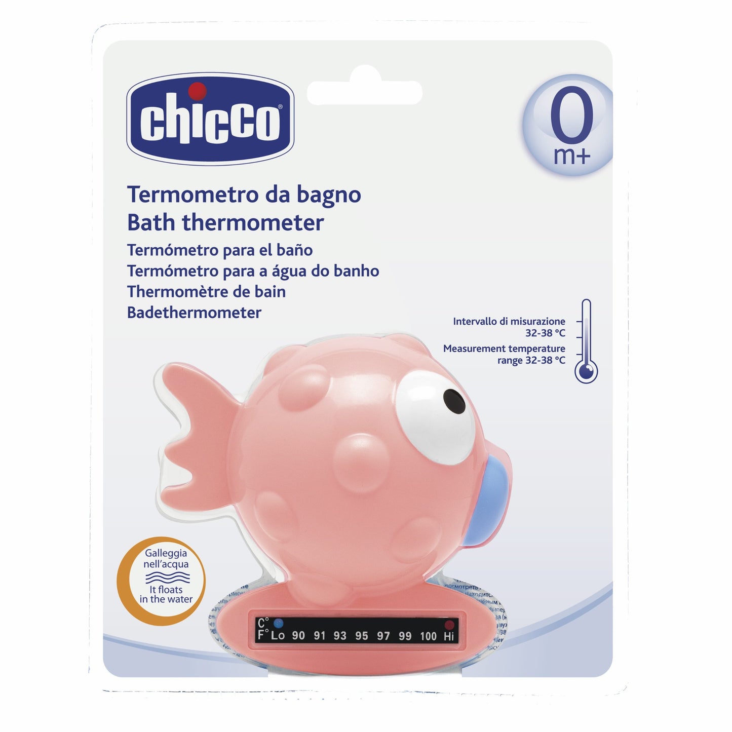 Chicco 745251 - Indicatore Temperatura bagno Pesce Palla, Rosa
