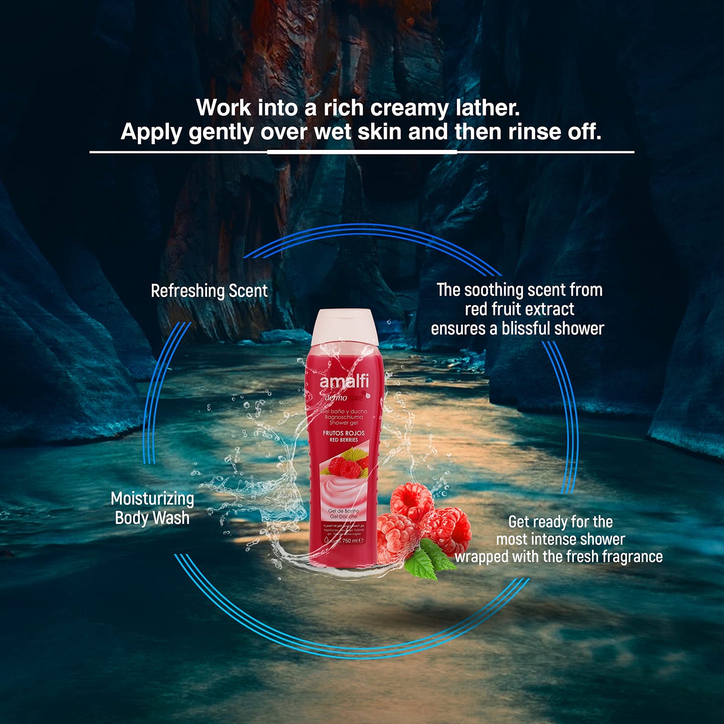 Amalfi Dermo Care Bagnodoccia Frutti Rossi, 750 ml