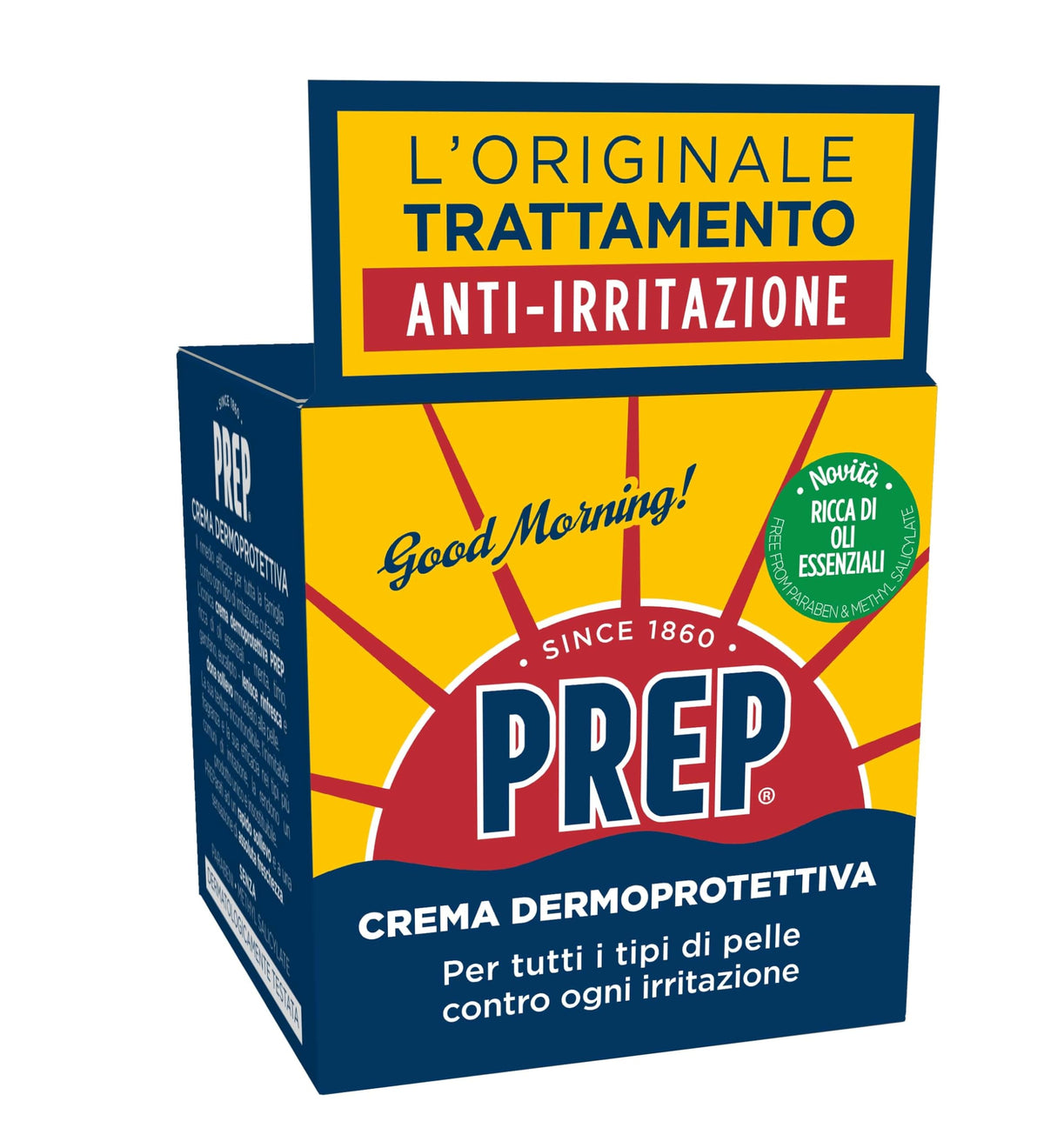 Prep, Crema Dermoprotettiva, Crema Lenitiva per Tutti i Tipi di Pelle, Crema Corpo Idratante Pelle Secca e Irritata, Crema Corpo Uomo, Donna e Bambini, Formato Vaso da 75ml